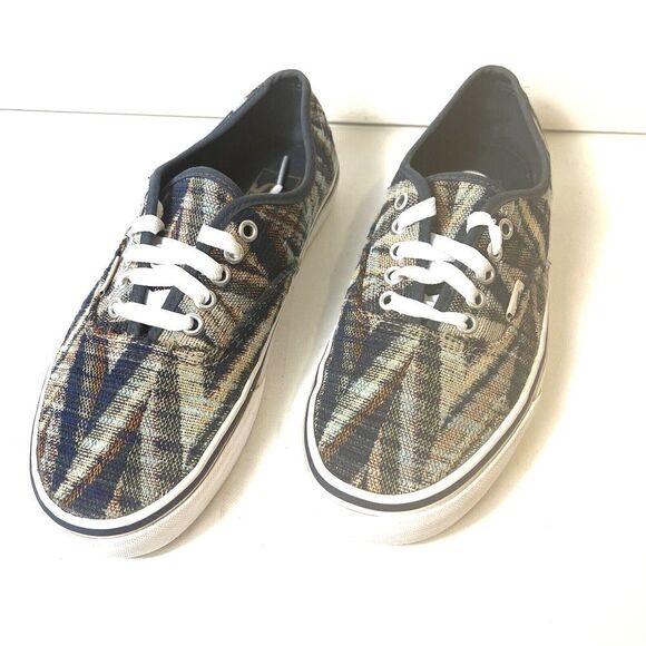 VANS Off The Wall Womens 9.5 Diagonal Stripes Low Top Sneaker Skate Shoe Lace Up - Picture 2 of 11